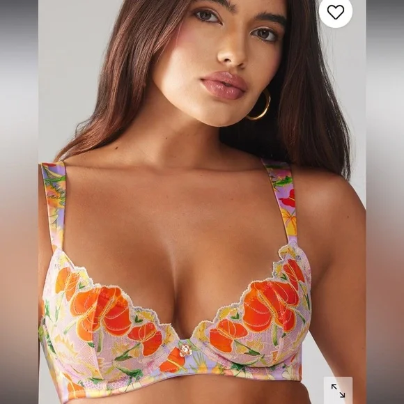 Savage X Fenty Purple Prism Mutha Nature Satin Unlined Demi Bra Cheeky Panty Set - Picture 2 of 12